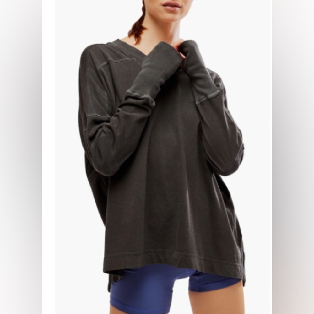 FP Movement by Free People All Star Layer Long Sleeve T-shirt Charcoal Gray Med